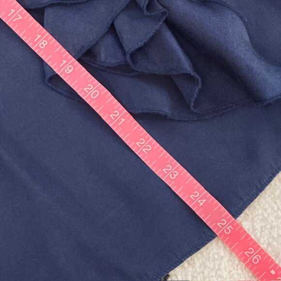 Parker $198 Womens Small Blue 100% Silk Sleeveless Ruffle Classic Blouse Top - Picture 8 of 9